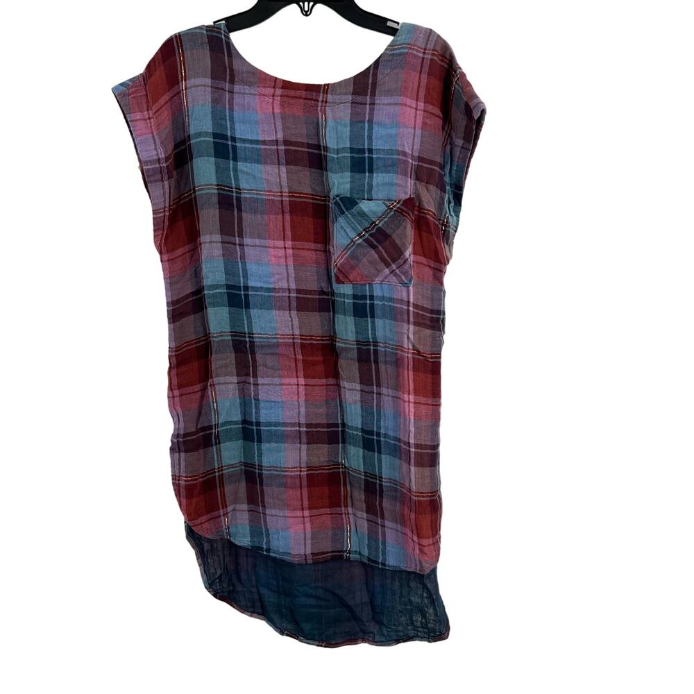 Anthropologie Akemi + Kin Top XS Plaid Cap Sleeve Tunic New